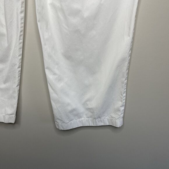 J.CREW Pleated Pants Women 10 Button Front Wide Leg Chino Cotton White BZ697 - Picture 8 of 13